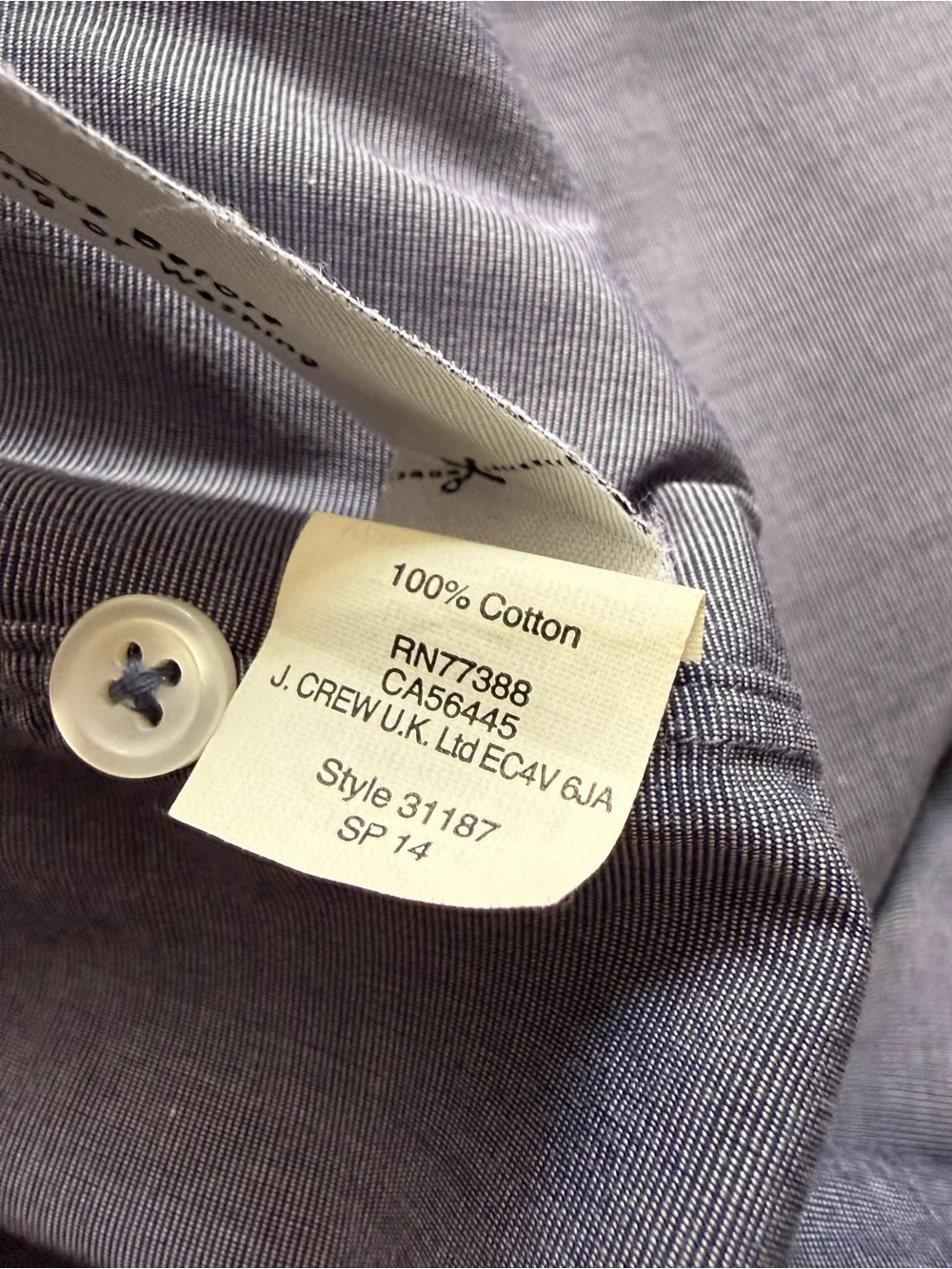 J.Crew Men’s Slim Fit Oxford Button-Down Shirt Blue Gray Size Medium